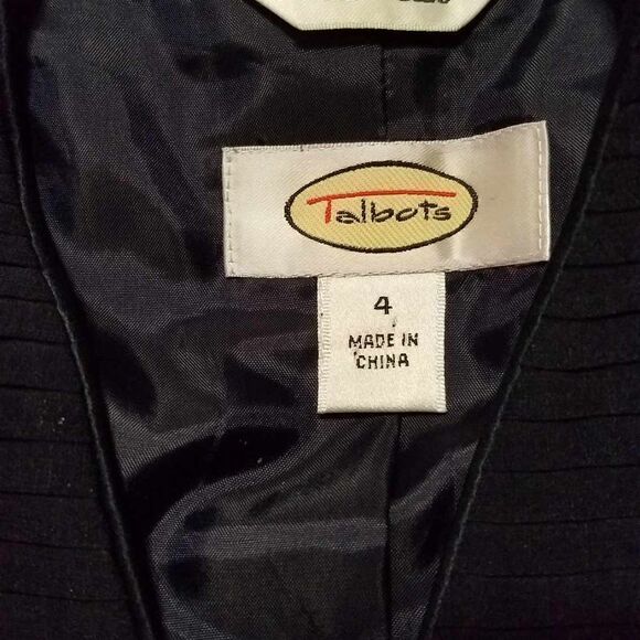 Stunning Talbots Navy Silk Textured Jacket size 4 - Picture 3 of 13